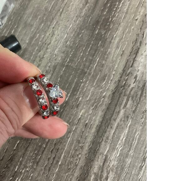 NWT CZ Ruby & Diamond 2PC Set Size 8 - Picture 8 of 10